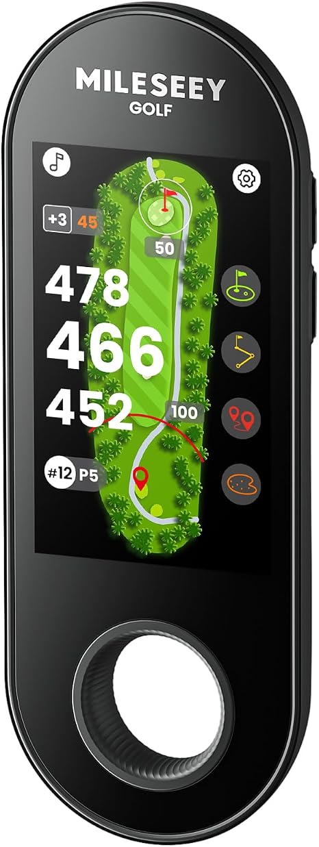 MILESEEY GeneSonic Go Golf GPS Handheld with 43K+ Courses (No Subscription) | Magnetic Golf Rangefinder Yardage Device, 3" Full-Color Touchscreen, Layup/FCB/Hazard Distances, 10H Battery, IP67 Waterproof