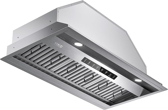 36 Inch Range Hood Insert, 980 CFM Built-in Kitchen Vent Hood, Ducted/Ductless Convertible, Stainless Steel, Dual-Intake, Gesture & Touch Control with LED, Dishwasher-Safe Removable Filters