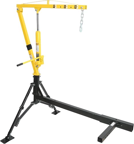 MaxxHaul 70238 Hydraulic Receiver Hitch Mounted Crane – 1000 lb. Capacity – Portable Swivel Pickup Truck Hoist with 360° Rotation and Adjustable Support Legs – Fits 2" Class III & IV Hitches