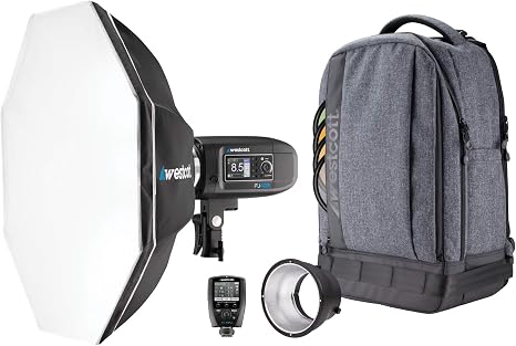 Westcott FJ400 Strobe 1-Light Backpack Kit with FJ-X2m Universal Wireless Trigger and Rapid Box Switch Octa-S