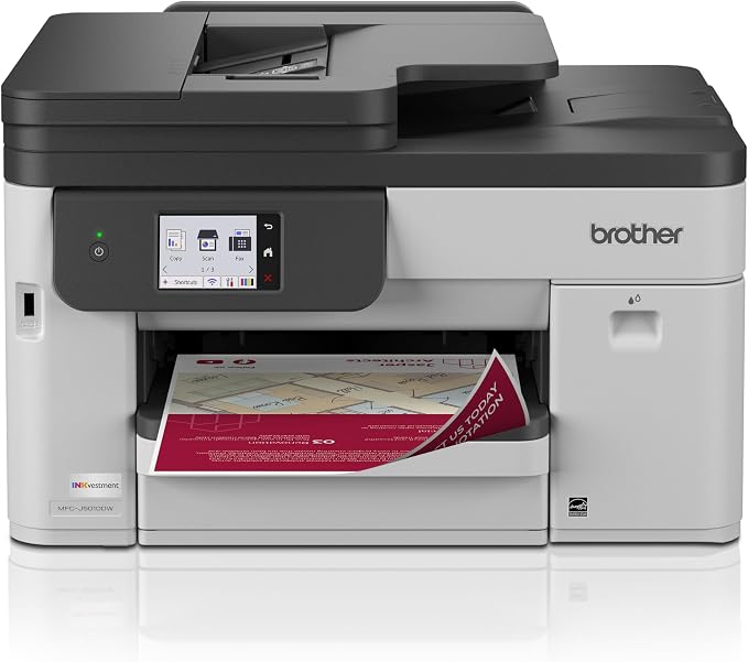 Brother INKvestment 5010 Wireless Color Inkjet All-in-One Printer with Automatic 2-Sided Copy & Scan with 2.7” Color Touchscreen (MCF-J5010DW)