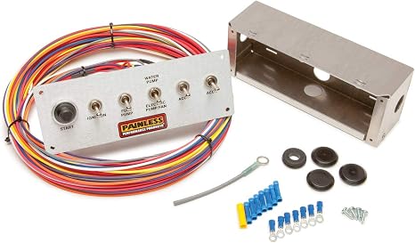 Painless Performance 50412 Brushed Aluminum Pro Street Toggle Switch Panel, 6-Switch