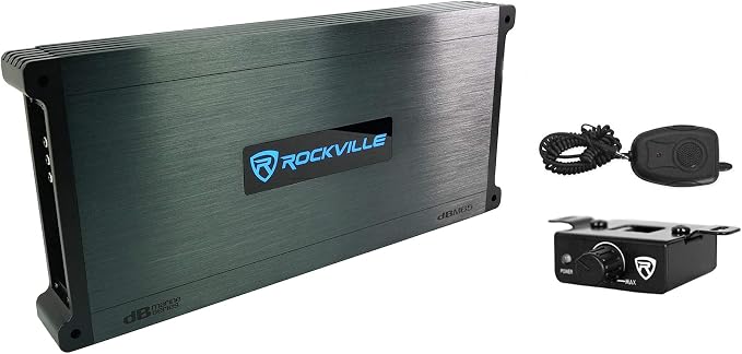 Rockville DBM65 2600W Peak / 660W RMS 6-Channel Marine Amplifier, IPX6, Includes Remote, Adjustable Crossover, PA Mic - Perfect for Boats, Subwoofers, and Marine Audio Systems | Bass Knob, PA Microphone Included, Bridgeable, Conformal Coated PCB, Rustproo