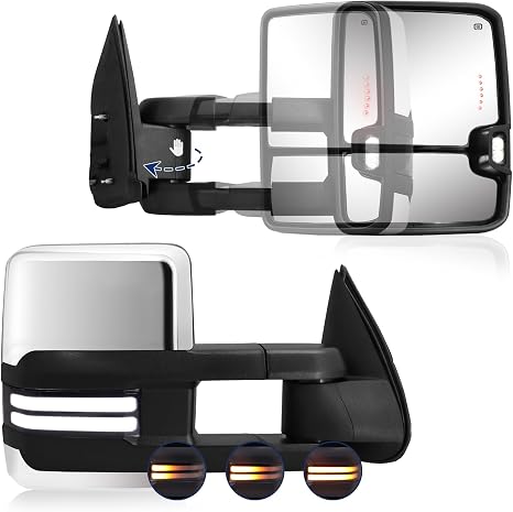 Switchback Tow Mirrors for 03-07 Silverado & Sierra Chrome Back