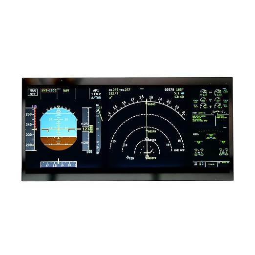 Helixsun Rowsfire A108 V2 A32X A35X A38X PFD-ND-E/WD Home Flight Cockpit Auxiliary Display Panel, Compatible With Fenix, PMDG, FBW NEOV2, MSFS 2020, And MSFS 2024 (includes Setup Guide)