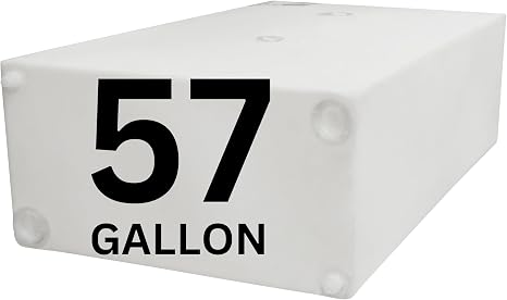 57 Gallon RV Fresh Water Tank, Potable Water Storage Tank for Drinking, Cooking, Cleaning, Showering, for Campers, Trailers, Motorhomes, RVs, Cube Shape, 43" x 25" x 13" (WT-5553)