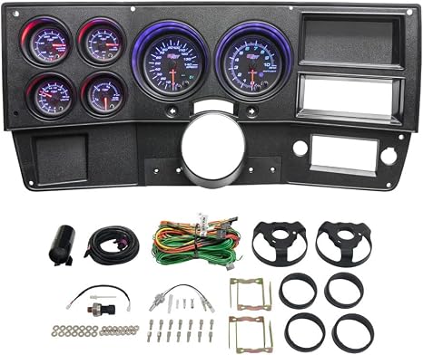 GlowShift 6-Gauge Cluster Dash Kit Fits 73-87 Chevy C10 Square Body