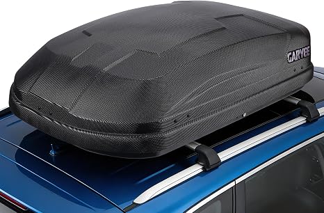 12 Cubic Rooftop Cargo Box Carrier, Dual-Side Opening Hard-Shell Vehicle Roof Mount Travel Luggage Storage, 135Lbs Weight Capacity with Secure Straps & Keys, Black