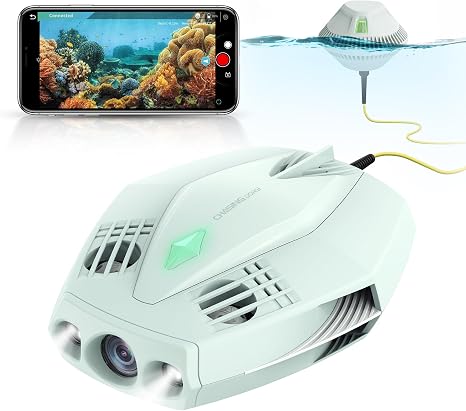 Chasing Dory Underwater Drone - Palm-Sized 1080p Full HD Underwater Drone with Camera for Real Time Viewing, APP Remote Control Purple (LightGreen)