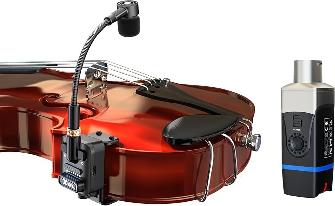 Xvive U9 Violin Mandolin Instrument Microphone Wireless System 2.4 GHz Wireless Microphone Transmitter and Receiver for Violin and Viola, Mandolin