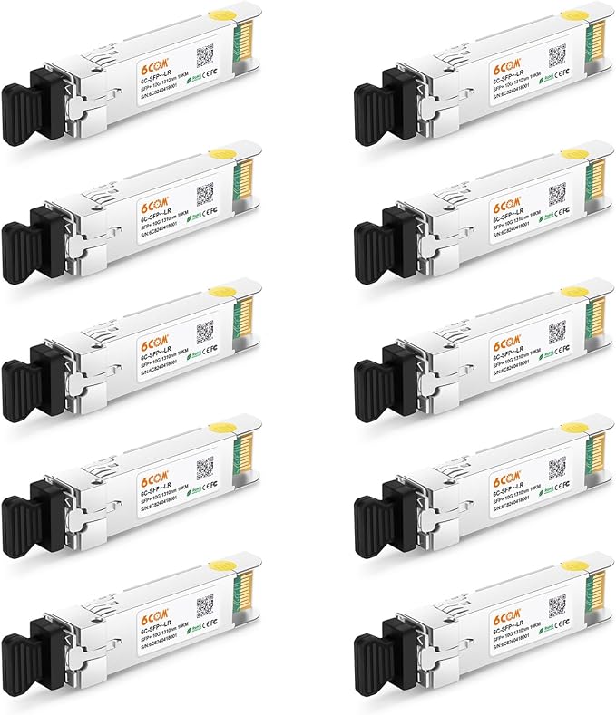 10Pack 10GBase-LR SFP+ Transceiver, 10G Dual LC Single Mode Module