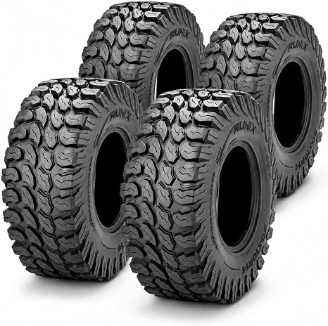 RUNIX ATV UTV Radial Tires, RUNIX PeakCrawler, 26X9R12 Front, 26X11R12 Rear, Set of 4, Radial Tire, All Terrain, 6PR, Tubeless, 26X9-12, 26X11-12