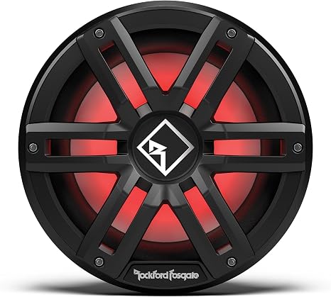 Rockford Fosgate M2D2-10IB-G2 Color Optix 10" Marine Subwoofer - Black | Infinite Baffle, Enclosure Not Required, 2-Ohm DVC, Sport and Stainless Grilles, Ultra Bright Multicolor LED Lighting
