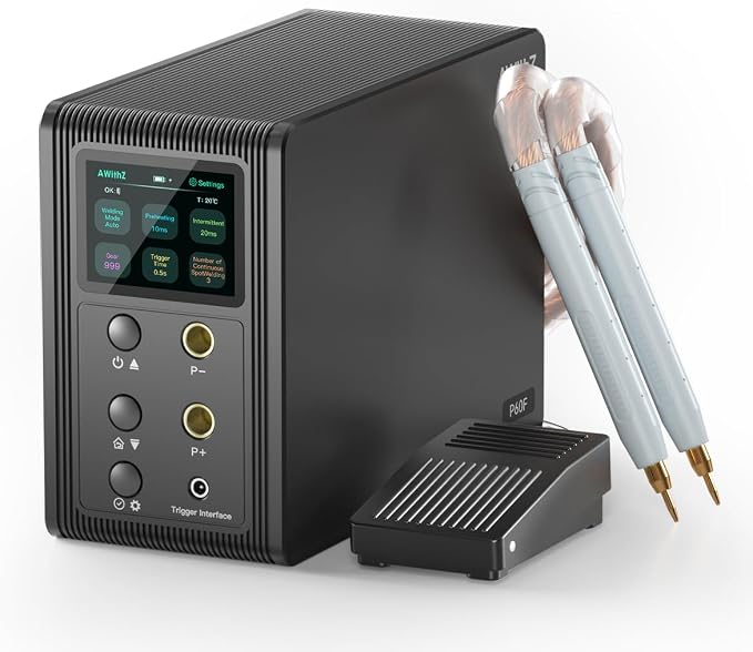 Battery Spot Welder, AWithZ 29.2 KW Capacitor Spot Welder, 2-in-1 Automatic & Foot Pedal Two Modes Battery Farad Welding Equipment for 18650/LiFePO4 Lithium Battery Pack Building (P60F)