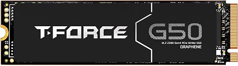 TEAMGROUP T-Force G50 512GB SLC Caching 3D TLC NAND NVMe InnoGrit PCIe Gen4x4 M.2 2280 Gaming SSD with Ultra-Thin Graphene Heat Spreader Works with PS5 Read/Write 5000/2500 MB/s TM8FFE512G0C129