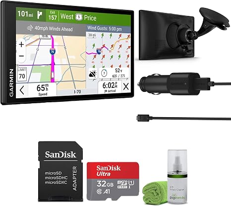 Garmin dēzl OTR620 6" Truck GPS Navigator Bundle | For Commercial Truck Navigation | Touchscreen Display | Commercial GPS Navigation | Includes 32GB Memory Card + Cleaning Kit