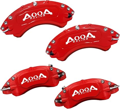 AOOA Aluminum Red Brake Caliper Covers with White Character Compatible with 2022-2024 Honda Civic Sedan & Hatchback (11th Gen) LX, Sport, EX, Touring & Sport Touring (set of 4)