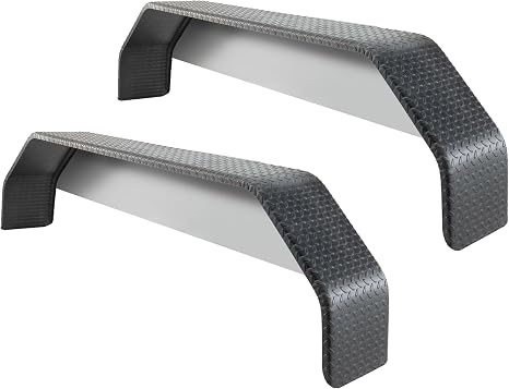 RecPro Black Tandem Axle Fender | Diamond Plate | 2 Fender