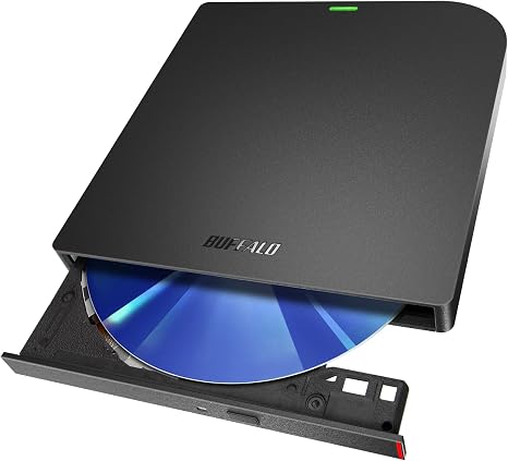 Buffalo USB 3.2 (Gen1) / 3.0 Blu-ray Drive, Writing, Playback, Editing Software, Bus Power (with Power Supply Cable) External Thin Portable BD Domestic Manufacturer Windows / Mac BRXL-PUS6U3-BK/N