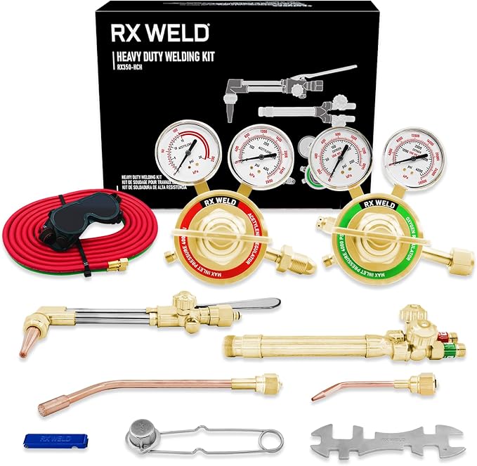 RX WELD Heavy Duty Oxy Acetylene Torch Kit with Check Valves