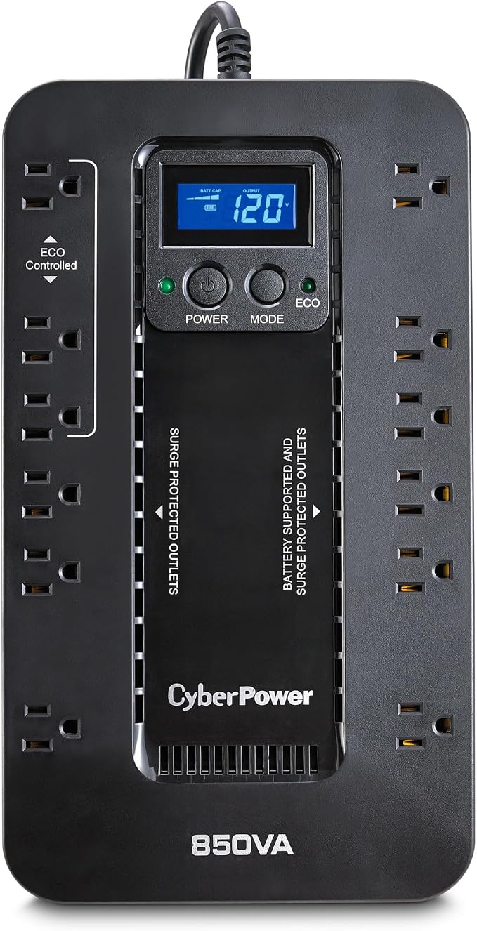 CyberPower EC850LCD Ecologic UPS Battery Backup and Surge Protector