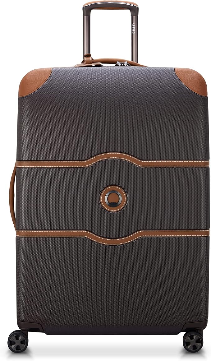 DELSEY PARIS Chatelet Air 2.0, 28 Inch Checked Luggage, Chocolate Brown