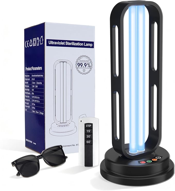 55W Metal UV Light Sanitizer with Ozone for Home, Basement, Bathroom, Hotel