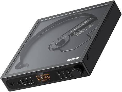 FiiO DM15 Portable Stereo CD Player with True 24Bit R2R DAC, 1150mW+1150mW High-Power Output, aptX Adaptive Bluetooth Transmitter, 24 Sound Presets, USB/CD HiFi Audio, HD Display (Black)