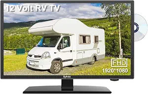 SYLVOX 22 inch RV TV, 12V TV with DVD Player Built-in, 1080P Flat Screen
