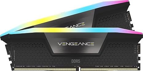 CORSAIR Vengeance RGB DDR5 RAM 32GB (2x16GB) Up to 6000MHz CL36-44-44-96 1.35V Intel XMP 3.0 Computer Memory – Black (CMH32GX5M2E6000C36)