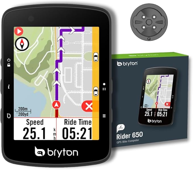 Bryton Rider 650 2.8 Inch Color LCD Touchscreen GPS Bike/Cycling Computer, Preloaded USA Map, Compatible with Bike Radar, 33hrs Long Battery Life, Navigation with Turn-by Turn Follow Track Waterproof | cyclocomputers