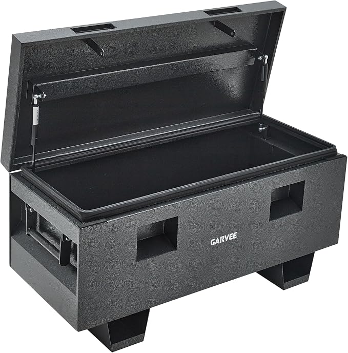 Garvee Truck Tool Box, Heavy Duty Jobsite Tool Box with Locks & Removable Feet, Tool Storage Organizer for Truck, Trailer, Jobsite, Garage