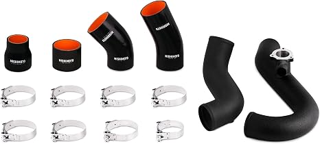 Mishimoto MMICP-MUS4-15WBK Intercooler Pipe Kit Compatible With Ford Mustang EcoBoost 2015+ Wrinkle Black