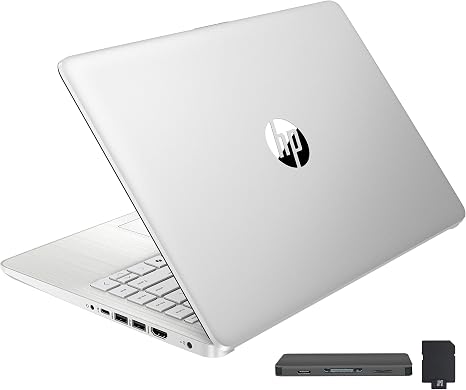 HP Stream 14" HD BrightView Laptop, Intel Celeron N4120, 16GB RAM, 288GB Storage (128GB UFS + 160GB Docking Station Set), Intel UHD Graphics, 720p Webcam, Wi-Fi, 1 Year Office 365, Win 11S, Silver
