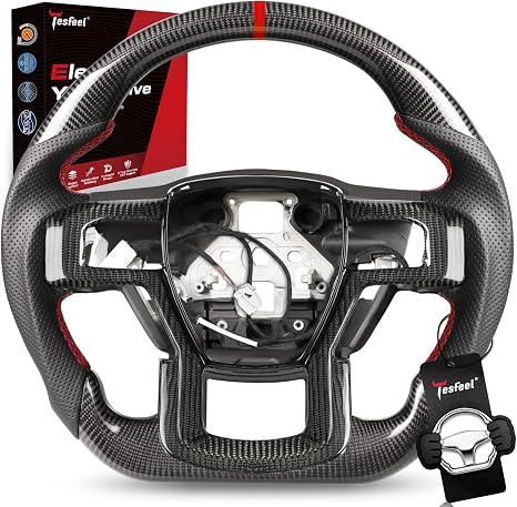 Real 3K Carbon Fiber Steering Wheel for F150 Raptor Gen 2 2017-2020