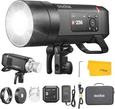 GODOX AD400 Pro II AD400Pro II Outdoor Flash Strobe, 400Ws TTL Studio Flash | 2.4G 1/8000s HSS Bowens Mount Monolight, 21.6V/2600mAh Battery, 460 Full Power Flashes, 30W Bi-Color Modeling Lamp