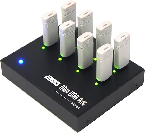[New Update Version] EZ Dupe 1 to 7 Mini USB Plus MK III Duplicator - Standalone USB Flash Media Thumb Drive Compact Copier (DM-FU0-8V07B) | [New Update Version] Standalone Portable USB Flash Media Thumb Drive Compact AutoStart Copier at speed up to 45MB/