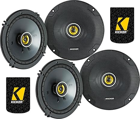 KICKER 46CSC654 - Two Pairs of CS-Series CSC65 6.5-Inch (160mm) Coaxial Speakers, 4-Ohm (2 Pairs)