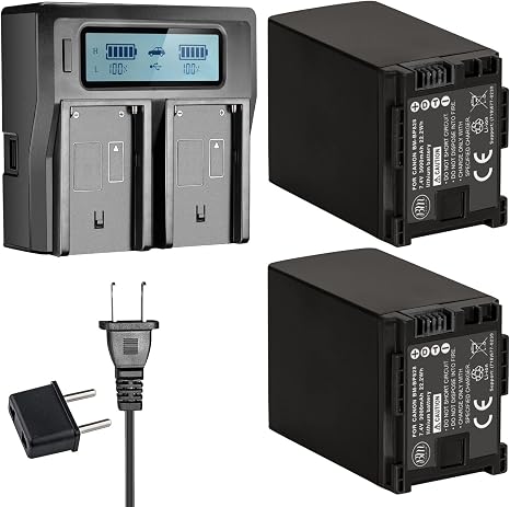 BM 2 BP-828 Batteries and Deluxe Dual Bay Battery Charger for Canon VIXIA HF G40/G50/G60/G70, XA40/XA45/XA50/XA55/XA60/XA65/XA70/XA75/XA10/XA11/XA15/XA20/XA25, XF400/XF405