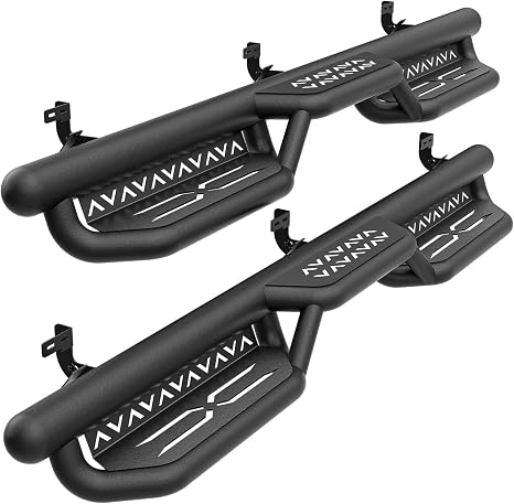 Crew Cab Running Boards Side Steps Compatible with 2015-2026 Chevy Colorado & GMC Canyon CrewCab (4 Full Size Doors), Two Stairs Design Bolt-on Side Rails Step Nerf Bars, Textured Black