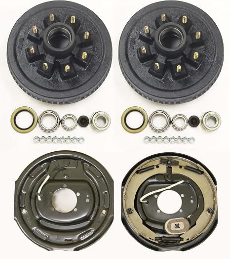 LIBRA 8 on 6.5" BC Trailer Hub Drum Kit 12"x2" Electric Brakes 7000lb Axle