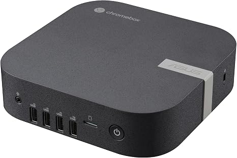 ASUS Chromebox 5a with Intel® Celeron® 7305 Processor, 8GB DDR4 RAM, 128GB M.2 PCIe G4x4 NVMe SSD, Quad-Display, Wi-Fi 6E & Bluetooth, Gb LAN, USB-C, Chrome OS, VESA Mount