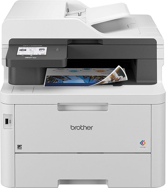 Brother MFC-L3780CDW Wireless Digital Color All-in-One Printer | 31 ppm laser color printer with single-pass duplex copy & scan, dual-band Wi-Fi, Gigabit Ethernet, NFC reader, Works w/ Alexa