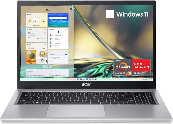 acer Aspire 3 A315-24P-R7VH Slim Laptop | 15.6" Full HD | AMD Ryzen 3 7320U Quad-Core | AMD Radeon Graphics | 8GB LPDDR5 | 128GB NVMe SSD | Wi-Fi 6 | Windows 11 Home