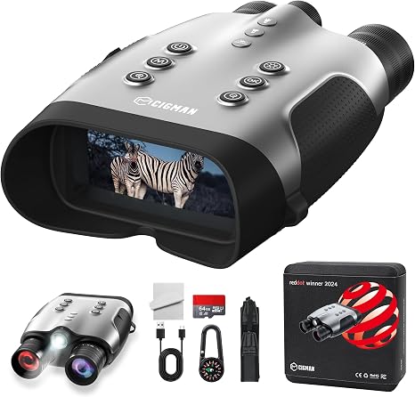 True 4K Night Vision Binoculars with Full-Color Low-Light Imaging | Infrared Goggles with 7-Layer Coated Lens, 18H Battery for Wildlife, Security, Outdoor Adventure