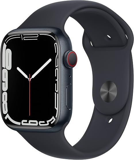 Apple Watch Series 7 (GPS + Cellular, 45MM) - Midnight Aluminum Case with Midnight Sport Band (Renewed Premium)