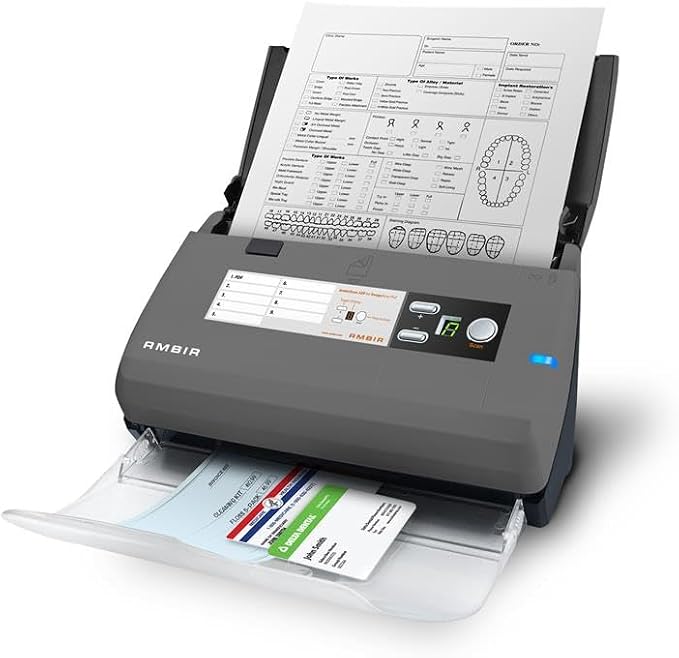 Ambir ImageScan Pro 820ix-BCS 20ppm High-Speed ADF Scanner for Windows PC with Business Card Software