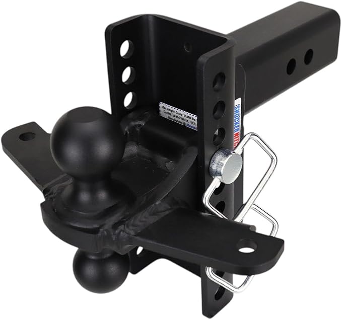 Shocker XR Sway Control Drop Hitch with Combo Ball, Fits 2-1/2" Hitch 10 Hole Black 2 & 2-5/16" Balls