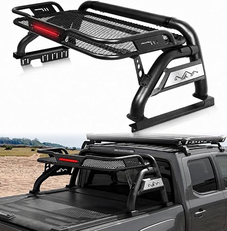 MONOKING Roll Bar for Full Size Truck with Brake Light&Cargo Basket