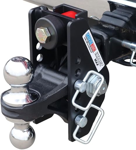 Shocker 20K Impact Max Cushion Drop Hitch with Combo Ball, Fits 2" Hitch Chrome Combo 2" & 2-5/16" Balls
